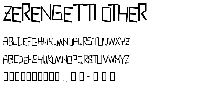 Zerengetti Other font
